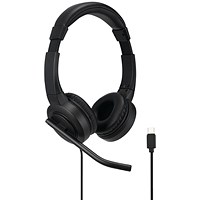 Kensington H1000 USB-C On-Ear Headband Wired Headset Black K83450WW Kensington H1000 USB-C On-Ear Headband Wired Headset Black K83450WW
