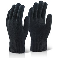 Beeswift Acrylic Gloves, Black, One Size, Pack of 10 Beeswift Acrylic Gloves, Black, One Size, Pack of 10