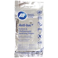 AF Antibacterial Sanitising Screen Wipes (Pack of 25)