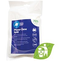 AF Phone-Clene Cleaning Wipes Refill Pouch (Pack of 100)