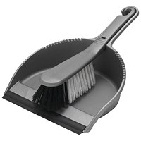Addis Dustpan and Soft Brush Set Metallic Serrated Edge to Clean Brush Bristles 510390