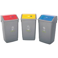 Addis Recycling Bin Kit, 60 Litre Each, Assorted, Pack of 3