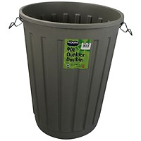 Addis Round Dustbin Base, 90 Litre, Grey