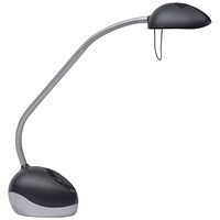 Alba Halox LED Desk Lamp 3/5.5W with UK Plug Black/Grey