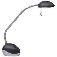 Alba Halox LED Desk Lamp 35/50W with UK Plug Black/Grey LEDX N UK
