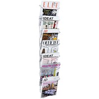 Alba Wall Mounted 7 Pocket Literature Holder A4 Chrome DD7M
