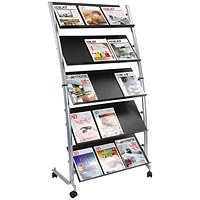 Alba 5 Shelf Mobile Literature Display Stand 3 x A4 DD5GM