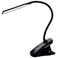 Alba LED Wireless Desk Lamp with Desk Top Clamp, Black