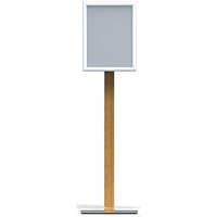 Alba Wall A3 Snap Frame Display, Aluminium Frame/Wood Leg