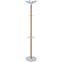 Alba Coat Stand 350x350x1750mm Beech/White