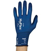 Ansell Hyflex 11-818 Gloves, Blue, Medium
