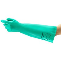 Ansell Alphatec Solvex 37-185 Gauntlet, Green, Small, Pack of 12