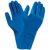 Ansell Versatouch 87-195 Gloves, Blue, Size 8 Medium