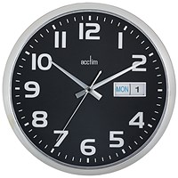Acctim Supervisor Wall Clock 320mm Chrome/Black