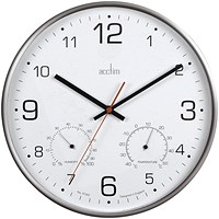 Acctim Komfort 30.5cm Metal Thermo Hygro Wall Clock