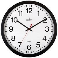 Acctim Controller 368mm Black Wall Clock