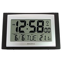 Acctim Stratus Radio Controlled LED Wall/Desk Clock, Black/Silver