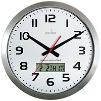 Acctim Meridian Radio Controlled Wall Clock Aluminium Acctim Meridian Radio Controlled Wall Clock Aluminium