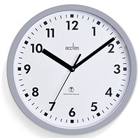 Acctim Nardo Radio Controlled Wall Clock, 200mm, Grey Acctim Nardo Radio Controlled Wall Clock, 200mm, Grey