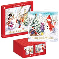 Giftmaker Square Snowman Cards x10 Pack of 24