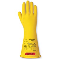Activarmr Low Volt Electrical Insulating Gloves, Class 00, 14”, Size 9 Large