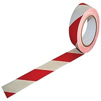Vinyl Hazard Tape, 50mmx33m, White/Red, Pack of 24