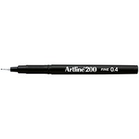 Artline 200 Fineliner, Black, Pack of 12