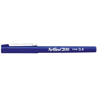 Artline 200 Fineliner, Blue, Pack of 12