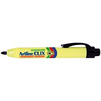 Artline Clix Retractable Permanent Marker Black (Pack of 12)