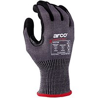 Arco Cut E 13g Nitrile-Coated Cut-Resistant Gloves, Grey & Black, Size 10