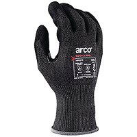 Arco Responsible 15g Cut E Sandy Foam Nitrile Gloves, Black, Size 10