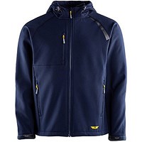 Trojan Men's Hooded Softshell Jacket, Navy, 3XL