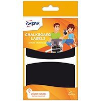 Avery UK Chalkboard Labels Reusable 95 x 63 mm Black (Pack 10 Labels) -