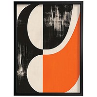 Black To Orange Shapes Framed Print, A2 406x609mm