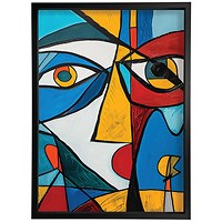 Picasso Face Blue and Red Framed Print, A2 406x609mm