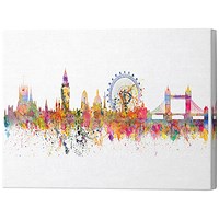 London Skyline Splatter Canvas Print, 660x1016mm