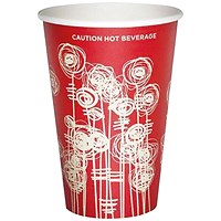 Swirl Design Paper Vending Cup, 250ml, Red, Pack of 1000