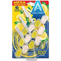 Astonish Foam and Fresh Lemon Splash Toilet Blocks x3 (Pack of 9)