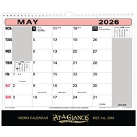 At-A-Glance 2026 Wall Calendar, 276x300mm At-A-Glance 2026 Wall Calendar, 276x300mm