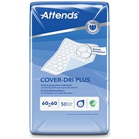 Attends Cover-Dri Bed Pad 600x600mm Plus x4 Pack of 50