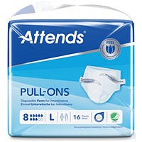 Attends Pull-Ons Incontinence Pants Size 8L x4 Pack of 16