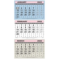 At-A-Glance 3 Monthly Calendar 2022