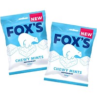 Fox's Chewy Mints, Peppermint, 140g Bag, Pack of 13