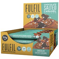 Fulfil Chocolate Salted Caramel Vitamin and Protein Bar, 55g, Pack of 15