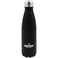 Stainless Steel Drinking Bottle, Double Walled, 500ml, Black