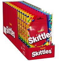 Skittles Chewy Sweets Fruit Flavour Pouch Bag, 136g, Pack of 15