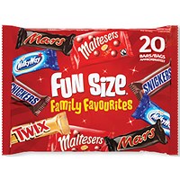 Mars Fun Size Family Favourites Milk Chocolate Bars Pack of 20