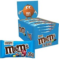M&M's Crispy Pieces Milk Chocolate Bag, 36g, Pack of 24