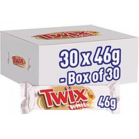 Twix White Chocolate Bar, 46g, Pack of 30