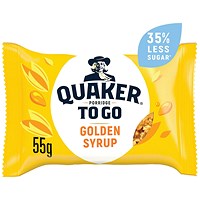 Quaker Porridge To Go Golden Syrup Breakfast Bars, Pack of 12